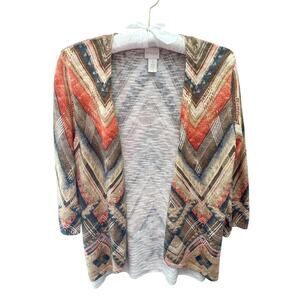 CHICO’S | Aztec Chevron Open Front Lightweight Cardigan | Size 1 Medium